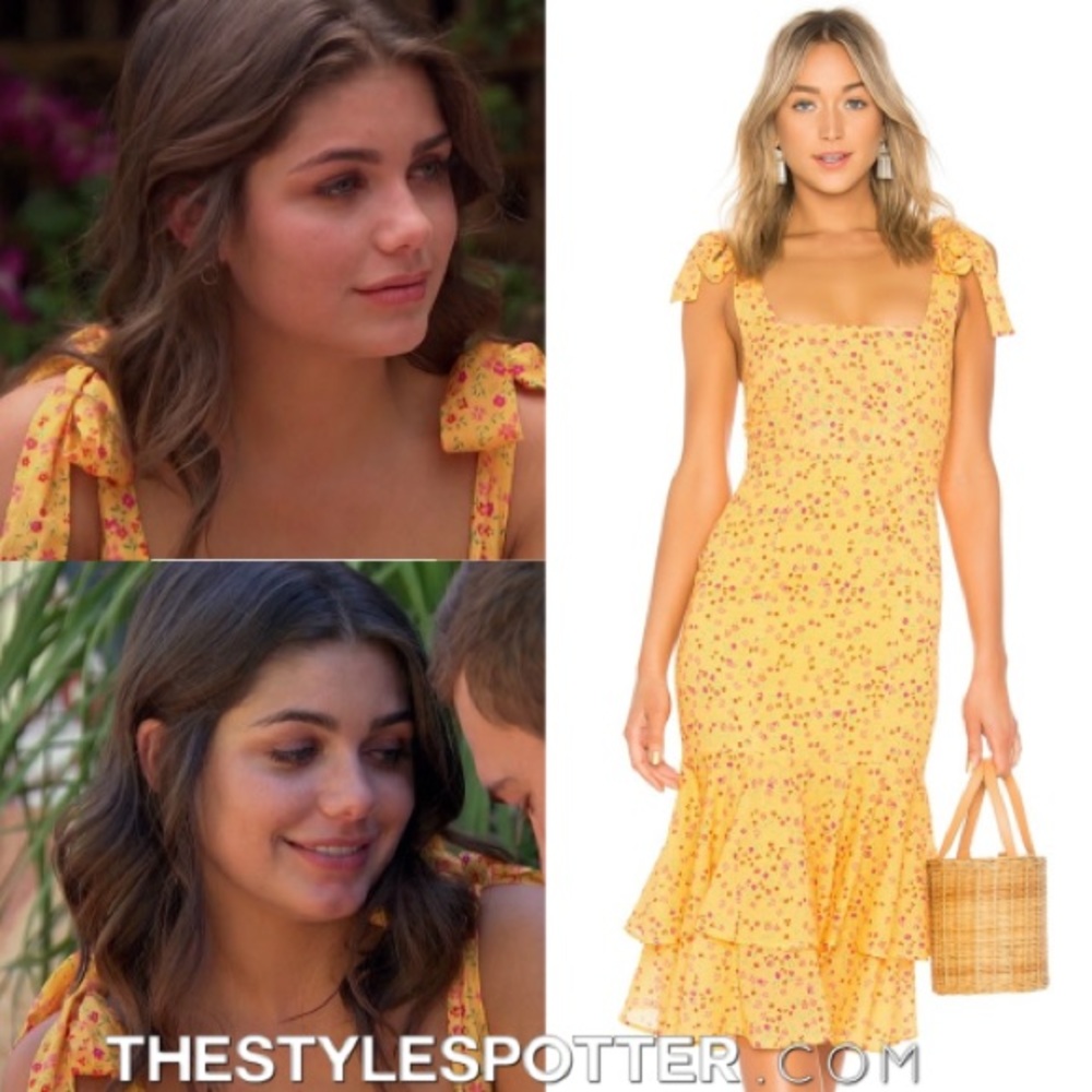 REVOLVE Day Keeper Midi Dress in Goldenrod Ditsy